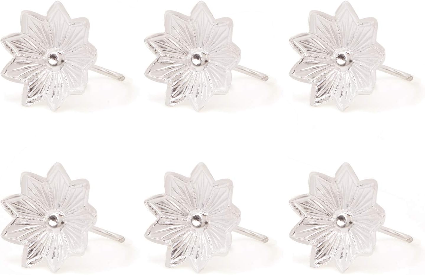 Osasbazaar Pure Silver Lotus Flowers for Puja, Workplace and Gifting, Temple at Home- 97%-99% Pure BIS Hallmarked, Silver (Set of 6)