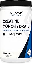 Nutricost Creatine Monohydrate Micronized Powder 500G, 5000mg Per Serv (5g) - 100 Servings, 17.9 Oz