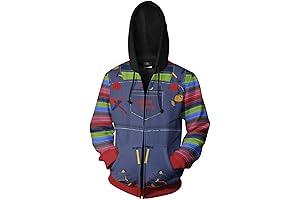 Good Guys Chucky Mens Zip Up Hoodie Sweatshirt Casual Cosplay Costume Jacket Pullover