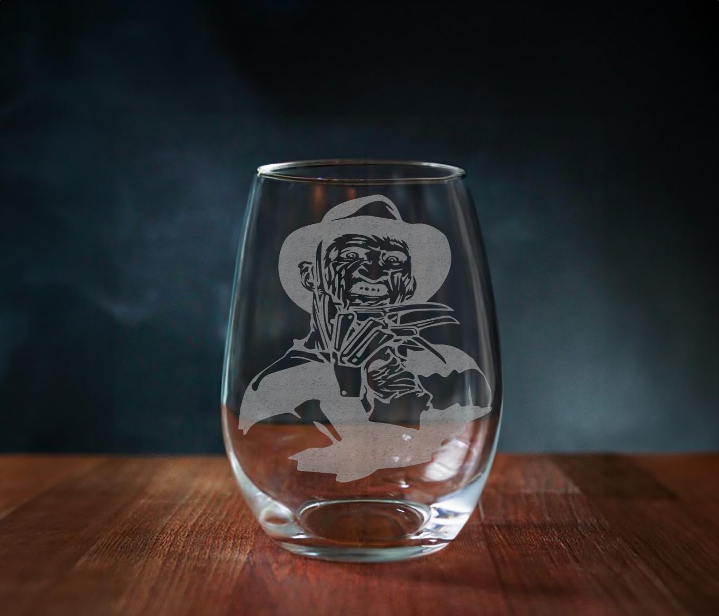 LumEngrave FREDDY KRUEGER Engraved 17oz Wine Glass | Inspired by Horror Film Classic Scary Movies | Great Holiday Gift Idea! image 3