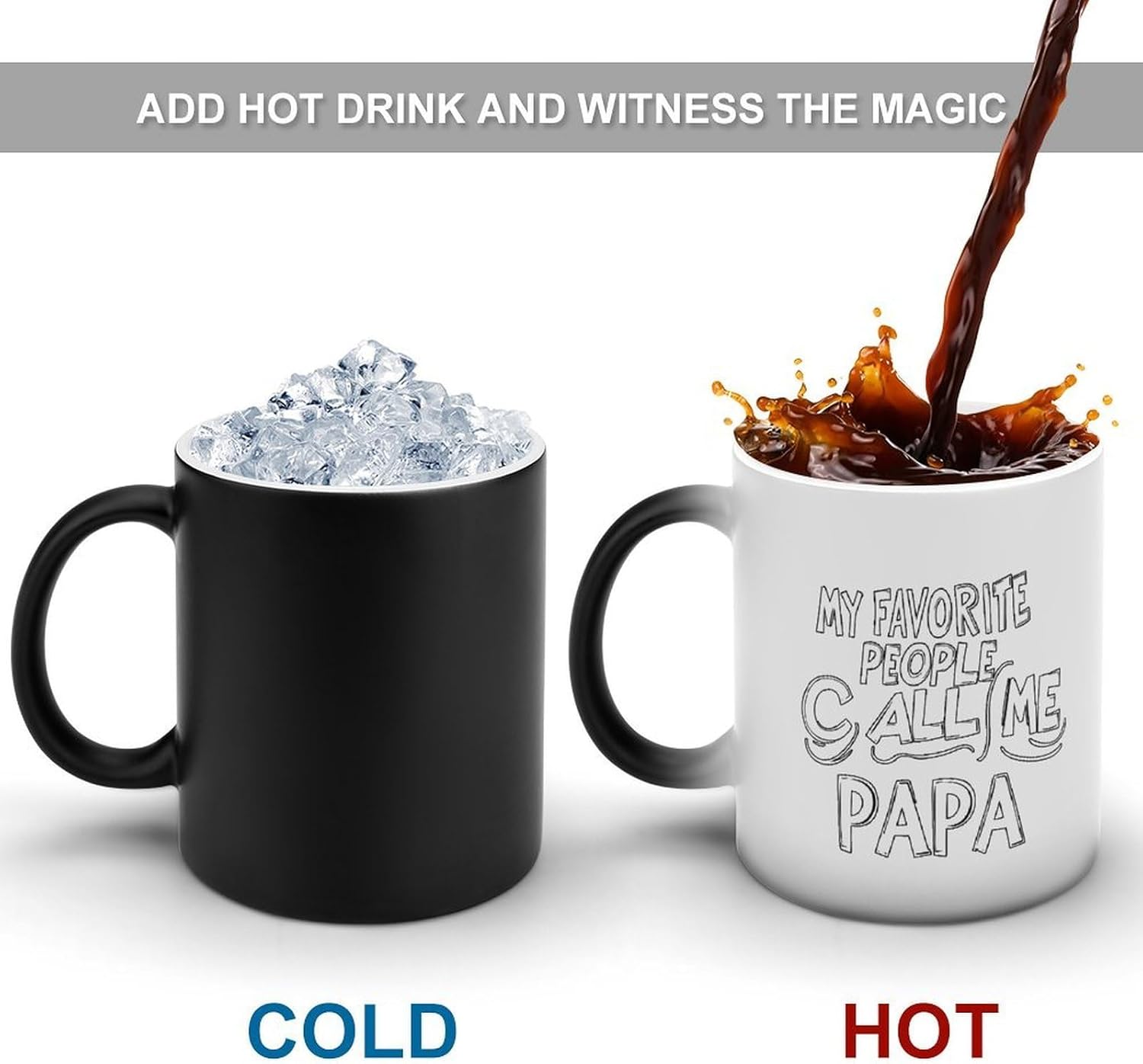 My Favorite People Call Me Papa Color Changing Mug Heated Ceramic Cup Heat Sensitive Coffee Mug Fun Gift