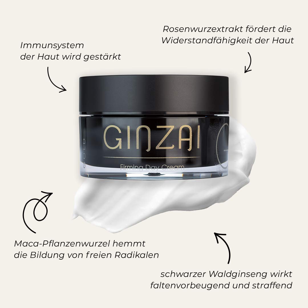 Hyaluron Serum 30ml & straffende Tagescreme 50ml im Set mit Ginseng – Gesichtspflege und Anti Aging Hyaluron Konzentrat, Feuchtigkeitsspendende Gesichtscreme, Gesichtspflege gegen Falten