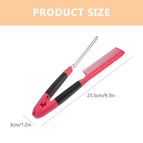 Miniatura 5 de Cepillo desenredante para alisar el cabello Peine para grandes tresses, alisador de pelo profesional rosado