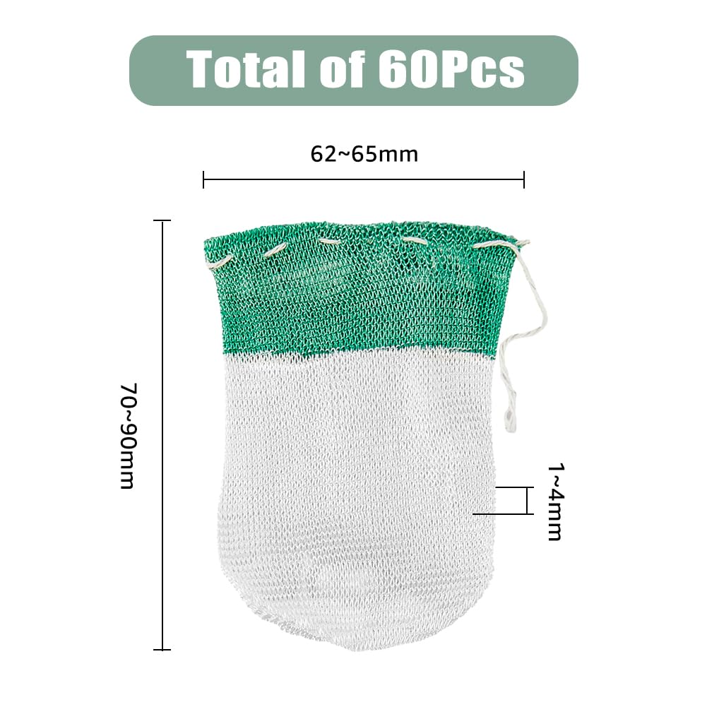 SUPERFINDINGS 60pcs U-Shaped Camping Lantern Mantles, Thorium-Free Rayon, Green, Suitable for Propane Lanterns, Outdoor Use