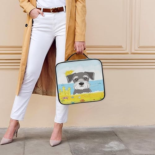 Miniatura 5 de Bolsa de maquillaje de viaje para mujer, grande, cuadrada, portátil, profesional, de tren de coqueta, estuche de cosméticos con asa, para verano,