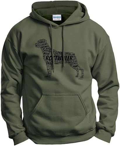 Rottweiler Word Art - Sudadera con capucha para perro y cachorro