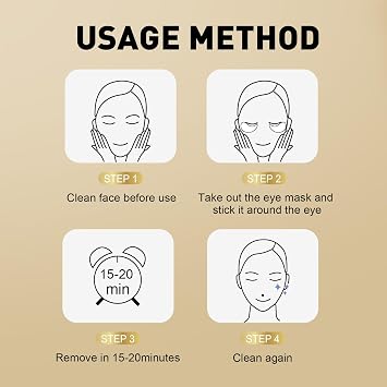 CHMI 24K Gold Under Eye Patches 100 Pairs Collagen, Dark Circles, Wrinkles | Puffy looking eyes, collagen skin care, hydrating eye mask, hydrogel, hyaluronic acid, vitamin E, men & women, travel, gift