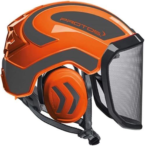 Casco integral Arborist (naranja y gris)