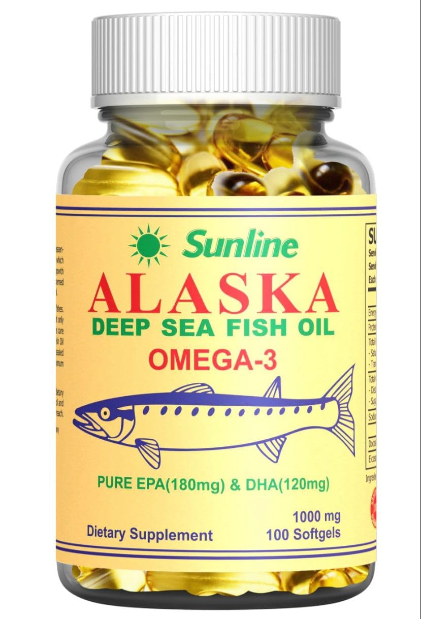 Sunline Alaska Deep Sea Fish Oil 1000mg Omega-3-300 Softgels