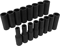 Vista 4 de Juego de llaves de vaso de impacto profundo métricas Dr. de 16PC 38" - TF-316MD