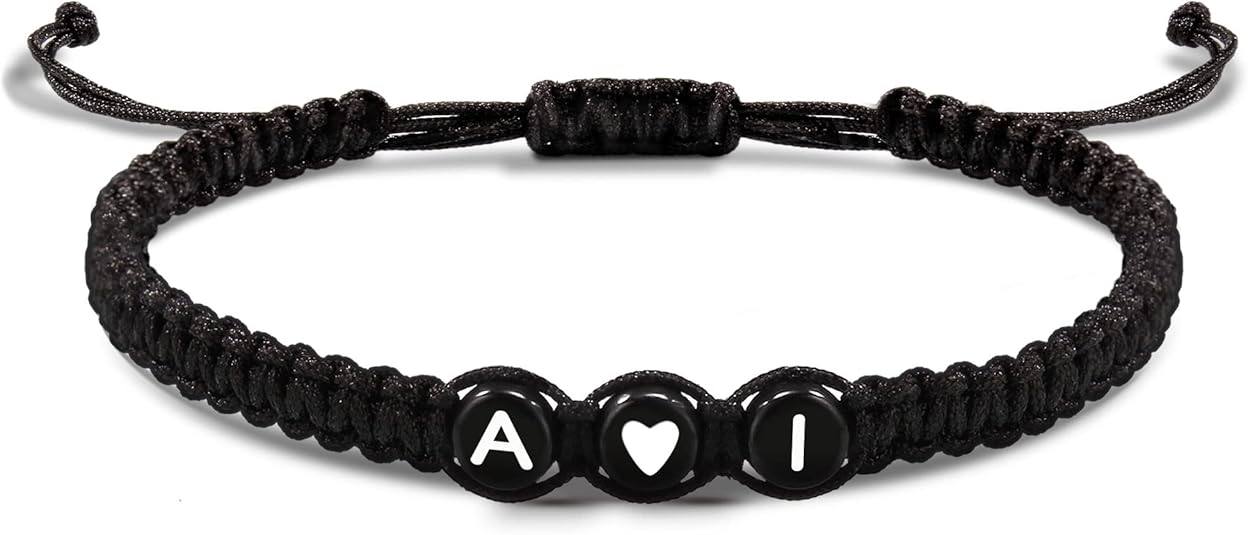 Initial Bracelets for Women Men's Bracelets Gifts for Girlfriend Boyfriend Letter Bracelets I Love You Gifts for Her Him Best Friend Birthday Gift Christmas Jewelry