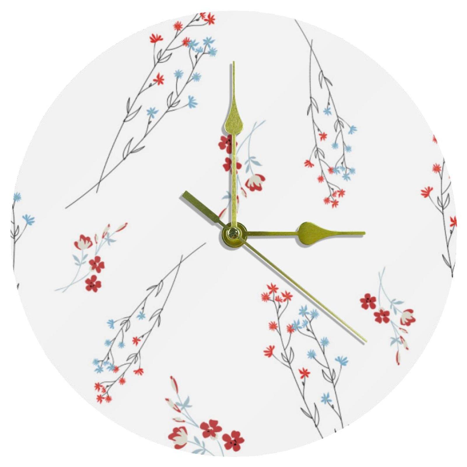 Horloge murale en acrylique colorée silencieuse sans tic-tac ronde 24 cm