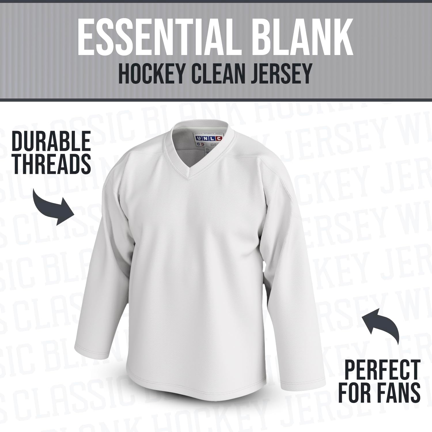 Essential Blank Hockey Jersey with Stripes – Stitched Letters, Breathable Mesh, Durable Polyester, Adult, S–5XL