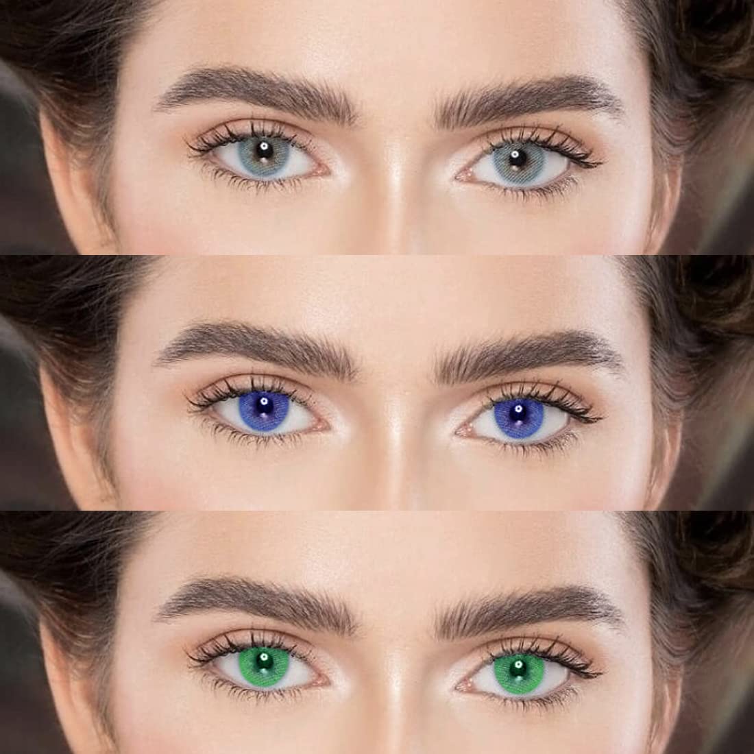 Soft Eye 3 Pair Monthly green grey blue Colored 0 Power Contact Lenses for Eyes Men and Women with Lens Case lens solution-image-27