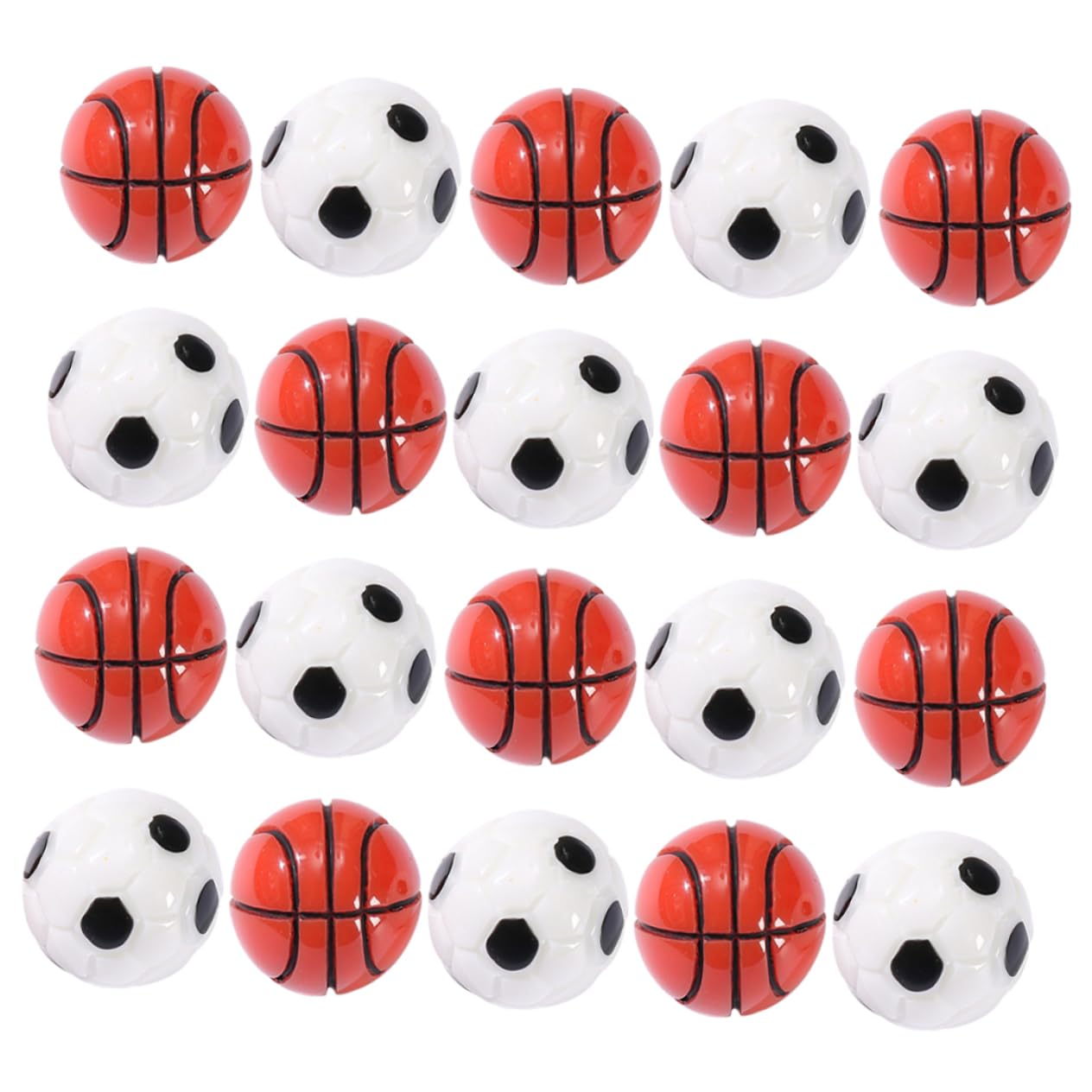 POPETPOP Mini Basketball Hoops Soccer Balls Set 20pcs Sports Balls for Decor Fairy Garden Miniature Accessory
