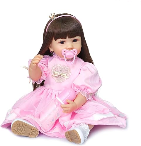Miniatura 2 de RXDOLL Muñecas Reborn de silicona de 22 pulgadas de cuerpo completo, impermeables, pesadas, recién nacidas, muñecas de bebé recién nacidas, hermoso