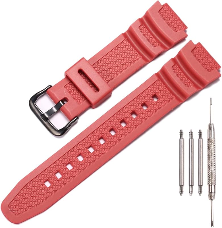 Resin watch strap Compatible with Casio AE1200WH AE-1300WH F108WH W218H W-219H W-800H Men's Waterproof Rubber Band Replacement Bracelet