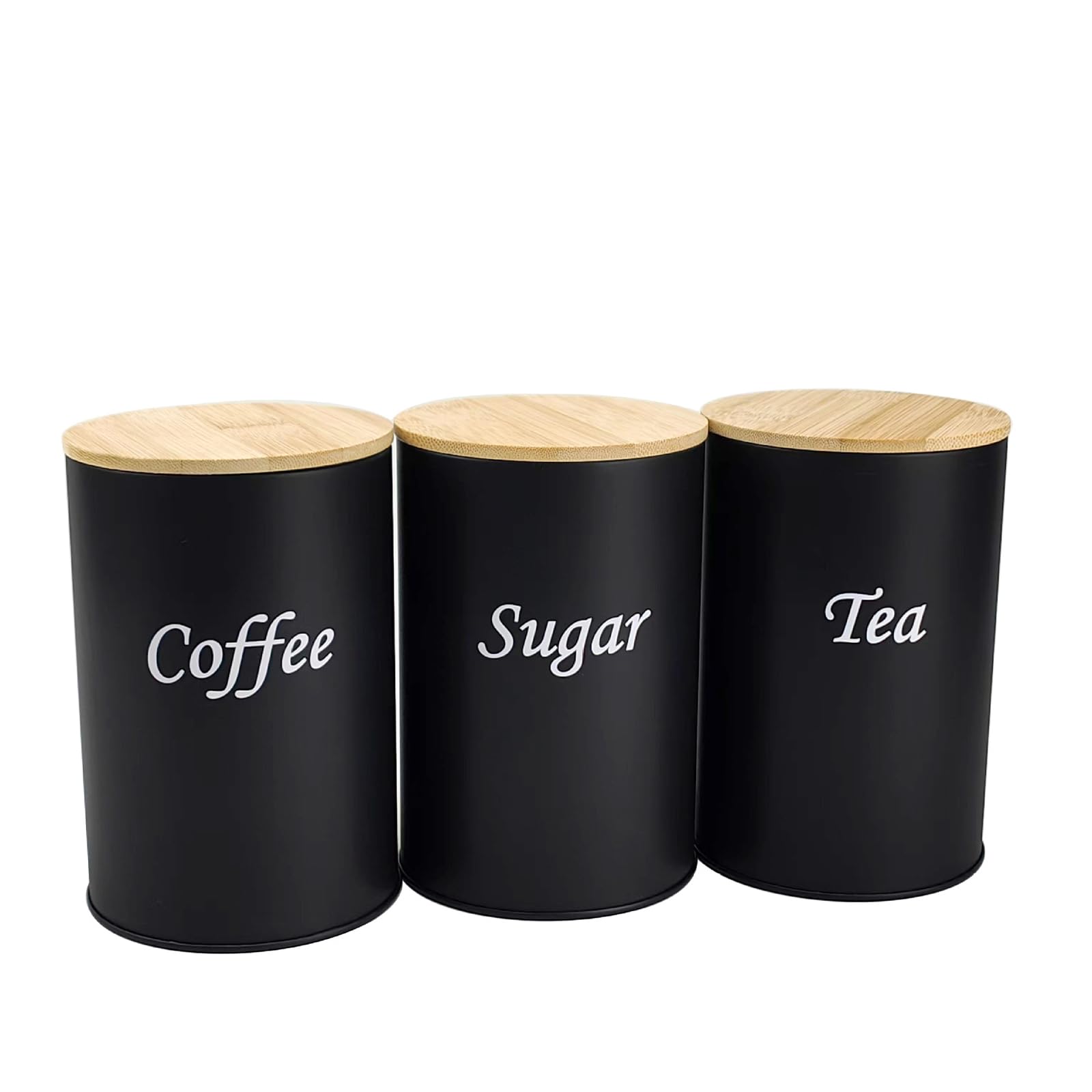 Qusinfc Teas Coffee Candy Container with Lid for Kitchen Counter Multifunctional Sealed Storage Jar for Dry Food Iron Storage Jar with Natural Lid