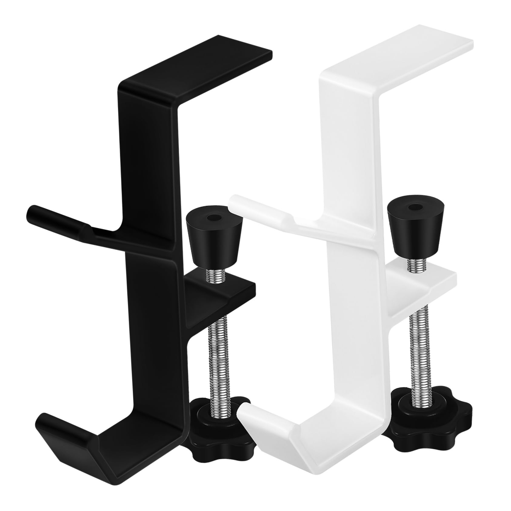 GAROZATION Sleek Desk Clamps 2 Pack Purse Hangers Aluminum Alloy Hooks for Backpacks Handbags Headphones Easy Install