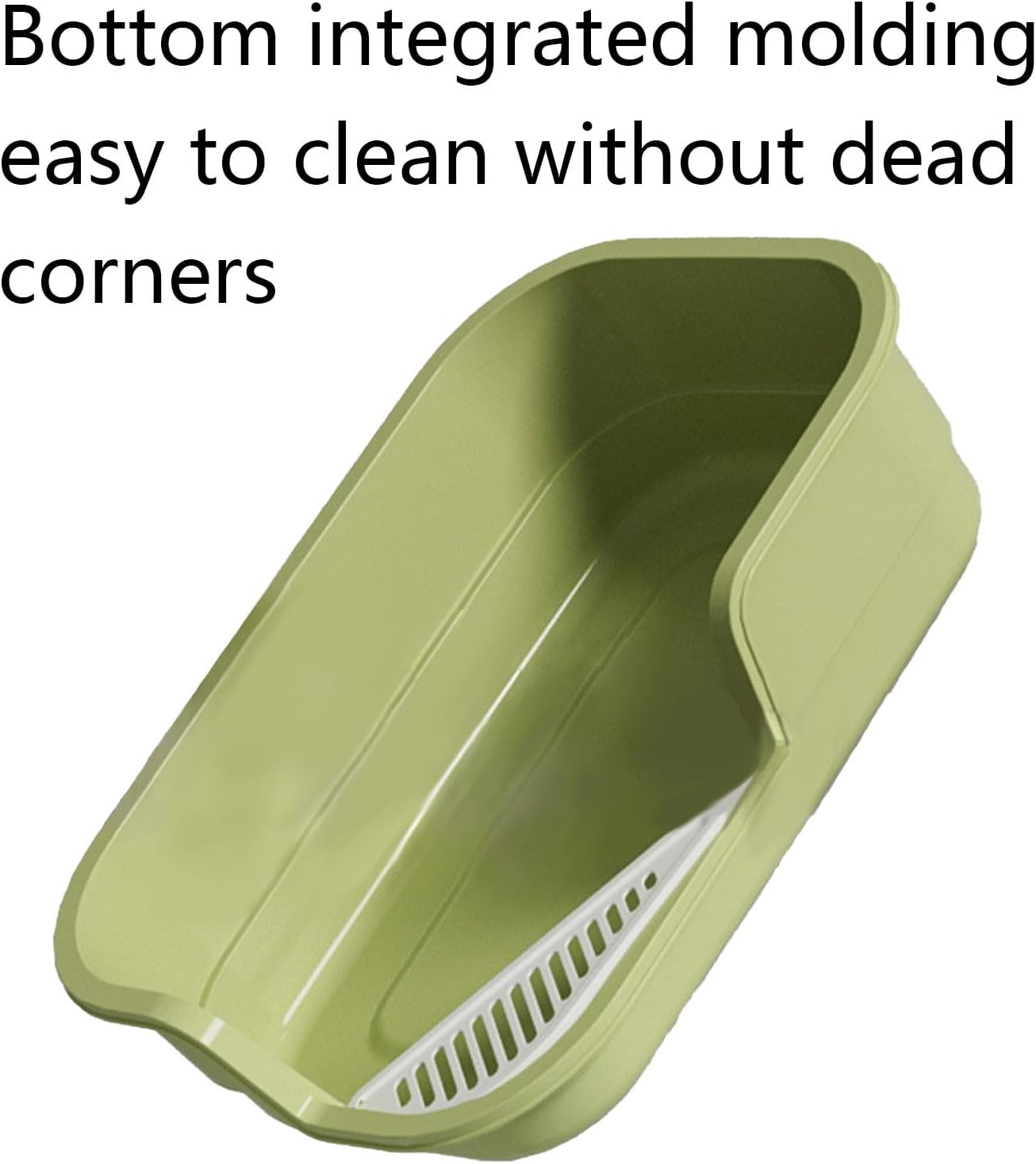 2025 Deep Cat Extra Large High Sides, 21. 45 x 16. 14 x 10. 43 Inches Low Entry Cat Litter Tray Litter Open Splashing Pan Easy Clean for Small Medium (Green) (Yellow, 49x35. 5x13cm) - Image 2