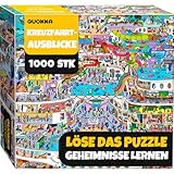 QUOKKA Puzzle 1000 Teile für Erwachsene - Kreuzfahrtaussichten - Hochwertige Boxverpackung mit Extra Lustigen Herausforderungen - Atemberaubendes Tiere Puzzle - Kreatives Geschenk zur Entspannung