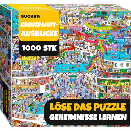 QUOKKA Puzzle 1000 Teile für Erwachsene - Kreuzfahrtaussichten - Hochwertige Boxverpackung mit Extra Lustigen Herausforderungen - Atemberaubendes Tiere Puzzle - Kreatives Geschenk zur Entspannung