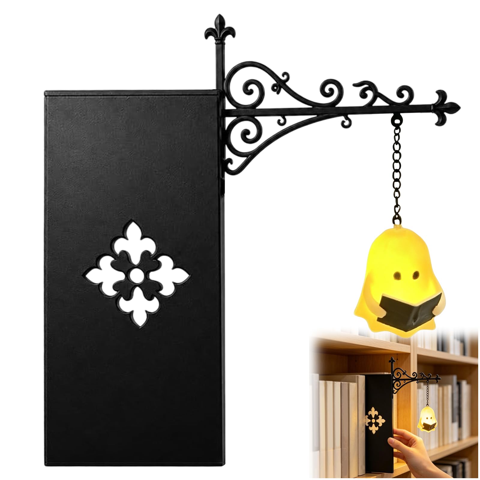 Library Lantern-Decorative Bookshelf Lighting, Reading Nook LED Nightlight