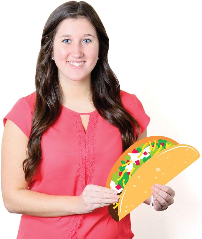 Big Dot of Happiness Taco ‘Bout Fun - Lawn Decorations - Outdoor Mexican Fiesta Yard Decorations - 10 Piece