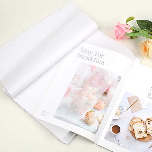 Miniatura 7 de Phinus 140 hojas de papel de seda blanco, papel de seda de 14 x 20 pulgadas a granel, papel de seda de envoltura para bodas, cumpleaños, proyectos