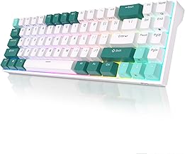 RK ROYAL KLUDGE RK71 Gaming Keyboard, The Newest 71-Key Design Wireless Keyboard, 3 Modes Connectivity Mechanical Keyboard, Individually Backlit RGB Keys- Programmable Macro Functionality