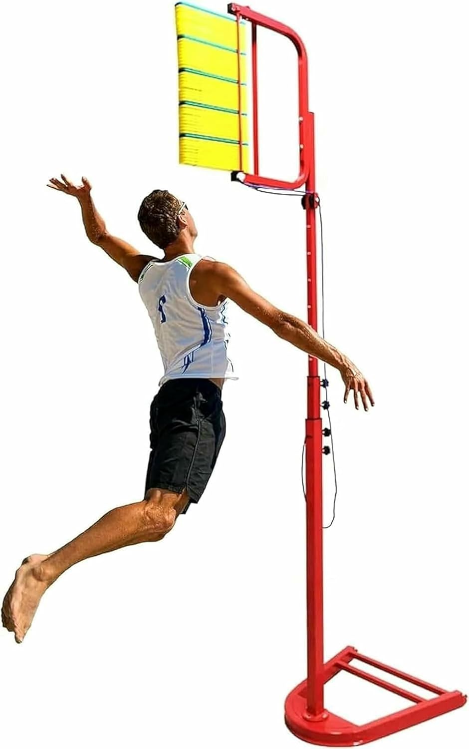 Portable Vertical Jump Tester with Wheels, Adjustable 1.5-3.4m (4.9-11.2ft), Standing Jump Measurement Tool, Ideal for Athletes & Sports Training~/