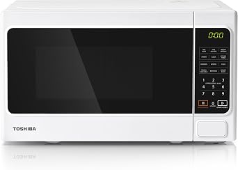 TOSHIBA 20 Liter 800W Digital Solo Small Microwave With 11 Power Levels, One-touch Express Cook with 6 Preset Recipe, Defrost, Digital Display, Perfect for 9'' pizza, Easy Clean, White- MM-EM20PWH