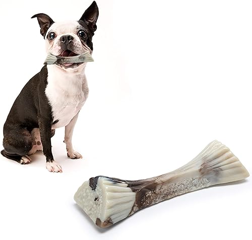 Miniatura 9 de PETSLA Juguete para perros para masticadores agresivos, juguete duradero para masticar perros de raza pequeña, hecho con nailon duro para perros