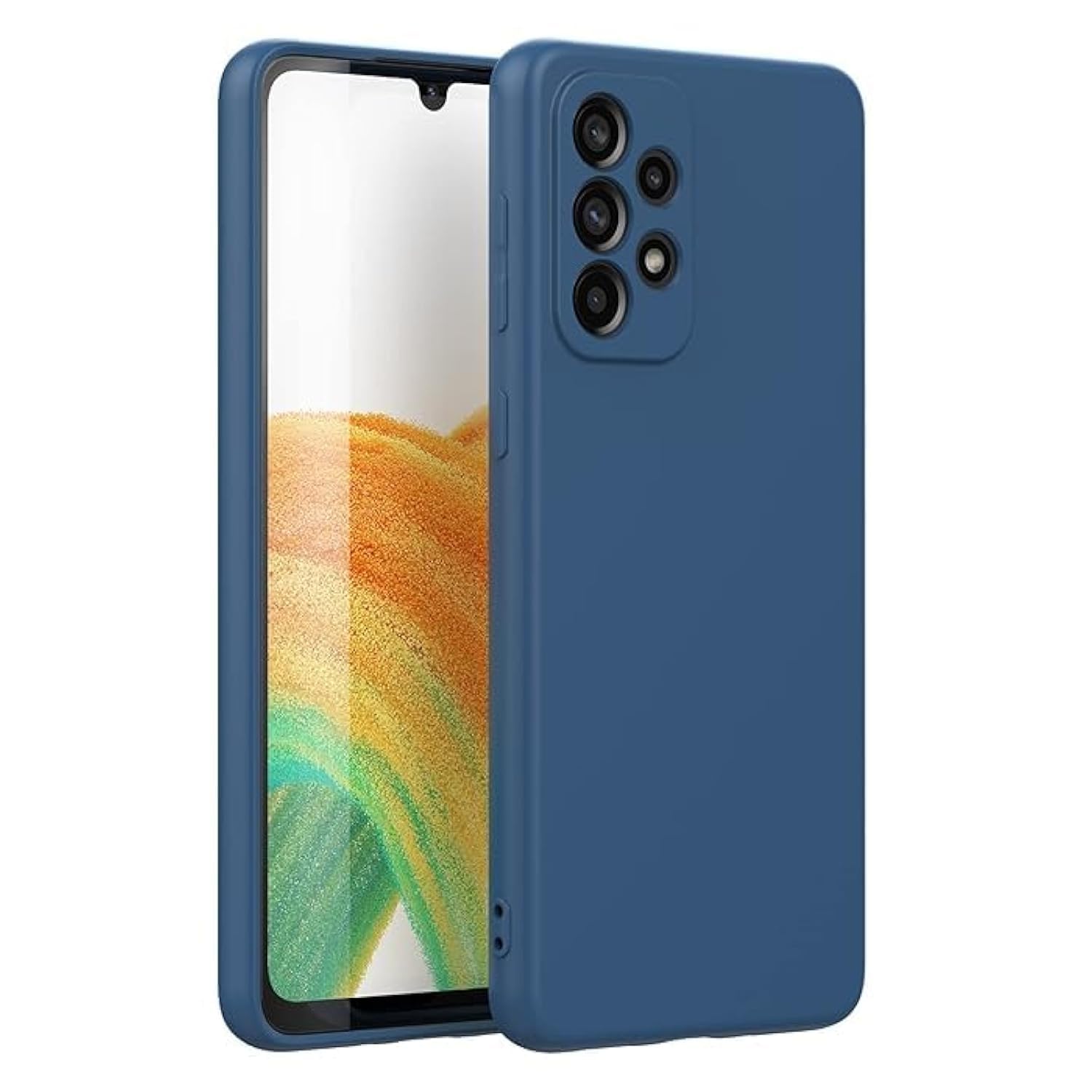 EMODIL Case for Samsung Galaxy A33 Cover Blue Slim Fit for Soft TPU Back Cover Flexible Silicone Cover Matte for Samsung Galaxy A33 5G ® (Blue)