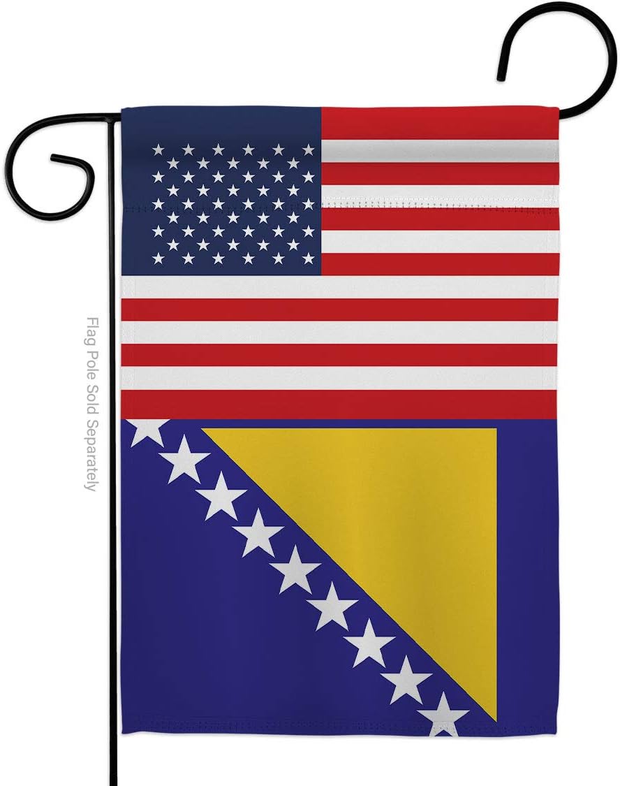 Americana Home & Garden Bosnia Herzegovina US Friendship Garden Flag-Regional Nation International World Country Particular Area House Decoration Banner Small Yard Gift Double-Sided, Made in USA
