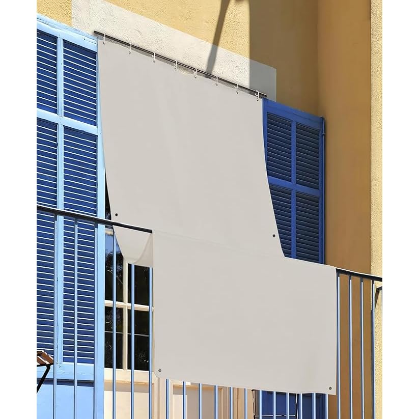 INTRECCI Tenda da Sole per Esterno, Tenda da Sole per Balconi, Impermeabile, a Caduta, 200x300 cm con Occhielli Laterali, Telo Ombreggiante, Riduce Luce e Calore, Migliora la Privacy, Colore Grigio