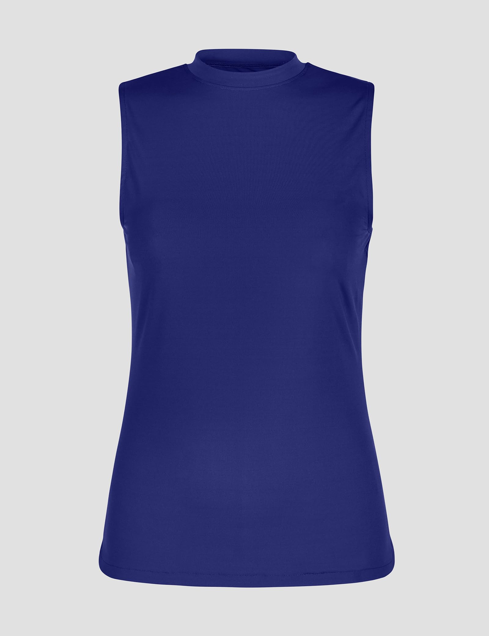 Damska kamizelka aktywna z wysokim dekoltem slim fit bez rękawów top na siłownię, oddychająca koszula do biegania, odzież do jogi i treningu, miękka elastyczna tkanina, boczne rozcięcia dla