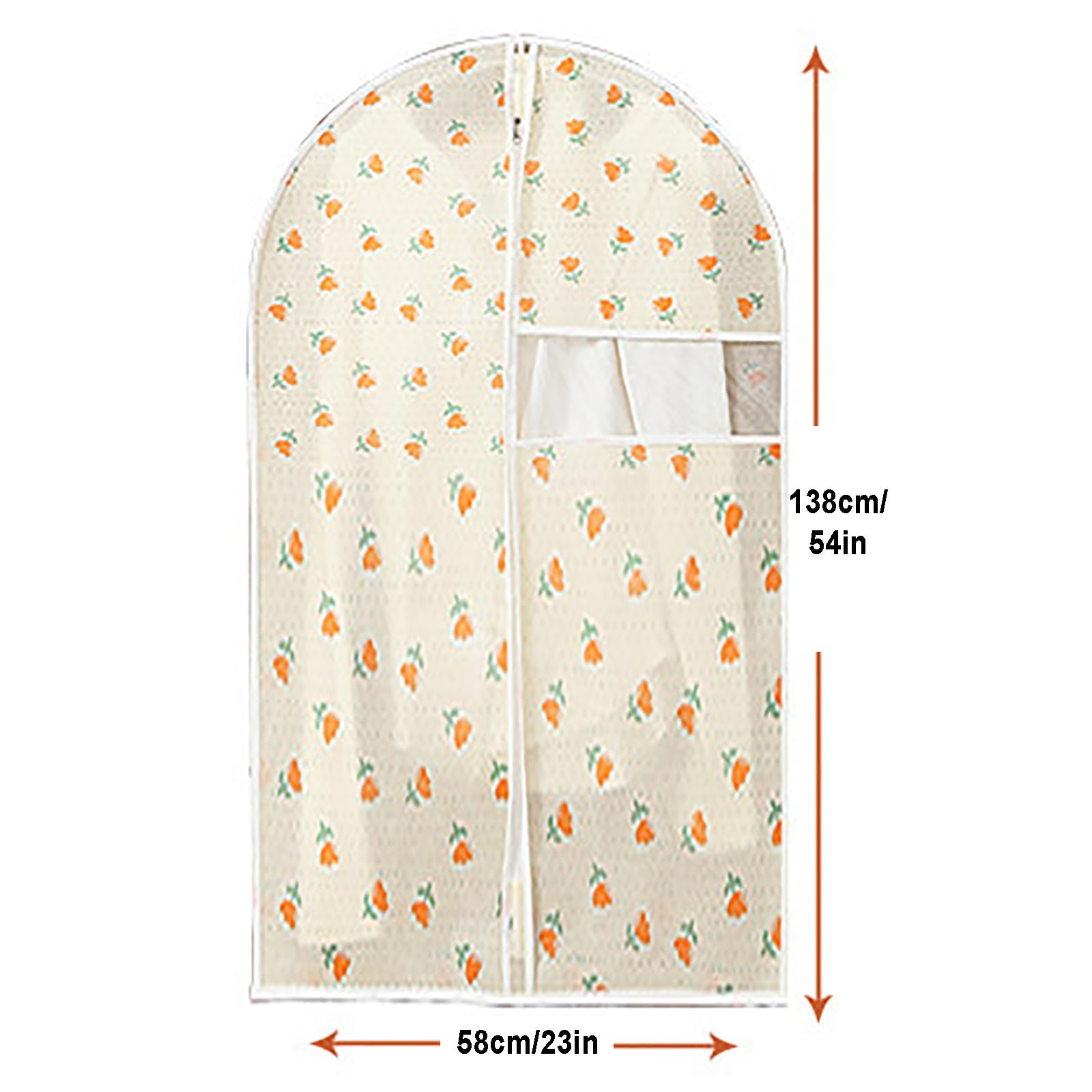 5er Pack Kleidersack zum Hängen, Vlies Kleiderhüllen mit Reißverschluss