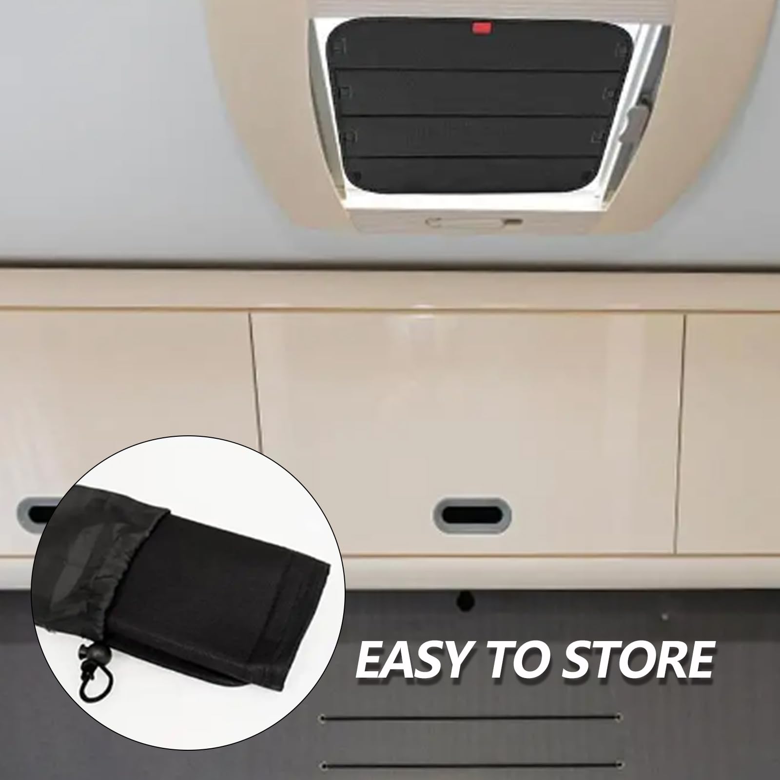 Parasole Magnetico Con Custodia Portaoggetti, Copertura Oscurante Termica Magnetica,Pieghevole E Resistente,Copertura Isolante Per Lucernario, Facile Da Installare, Parasole Per Bagno, Copertura Per