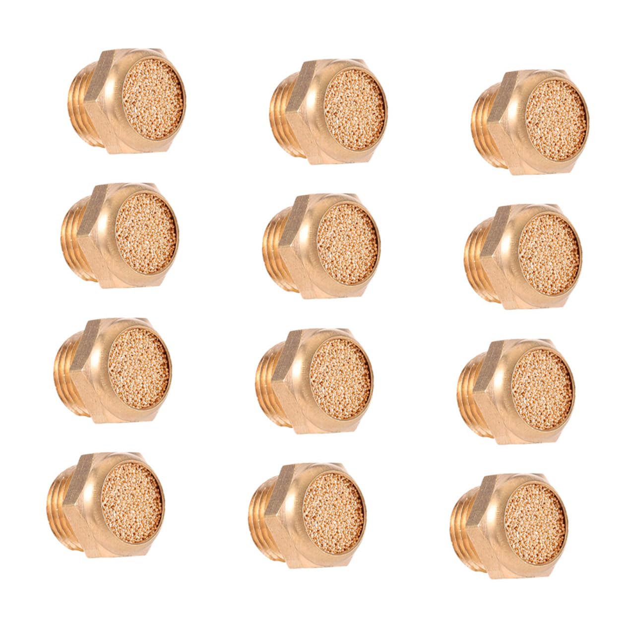 OSOLADY Valved Pneumatic Muffler Set by 12pcs Copper Material for Noise Reduction