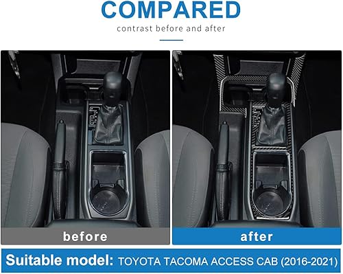 Miniatura 4 de AIRSPEED Adhesivo de fibra de carbono para panel de palanca de cambios de automóvil, ajuste interior, compatible con accesorios Toyota Tacoma