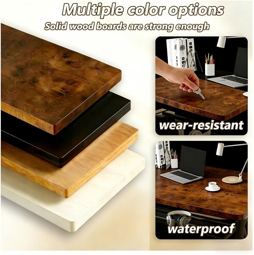 Folding Desk for Small Spaces, 39.4 Inch Foldable Computer Desk, No Assembly Required, Space Saving Portable Study Table for Compact Home Office, Bedroom, Dorm, Apartment, Brown