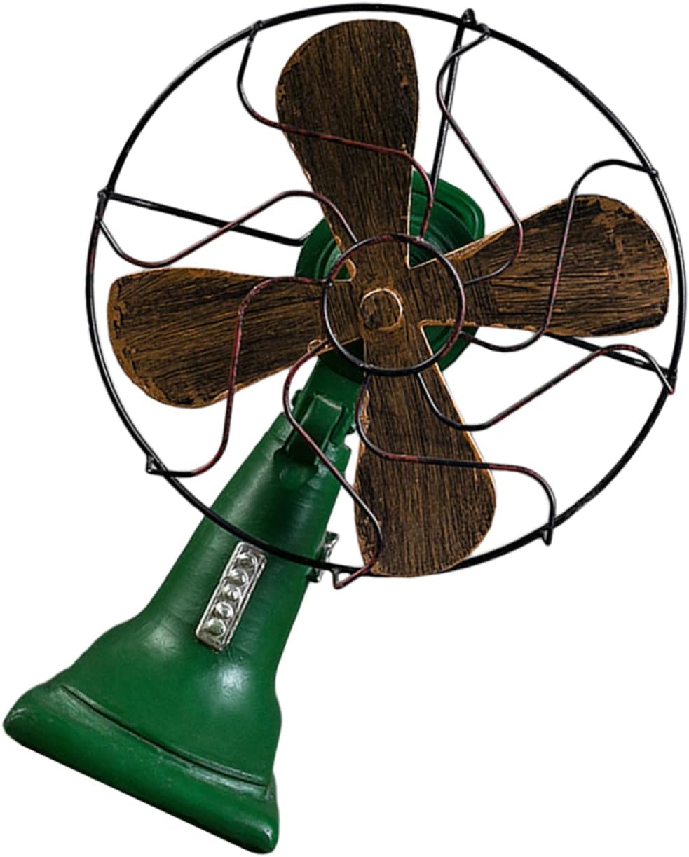 MERRYHAPY 2pcs Vintage Desktop Fan Ornament Retro Tabletop Decoration for Retro Appliance Model Unique Home Decor Adornment