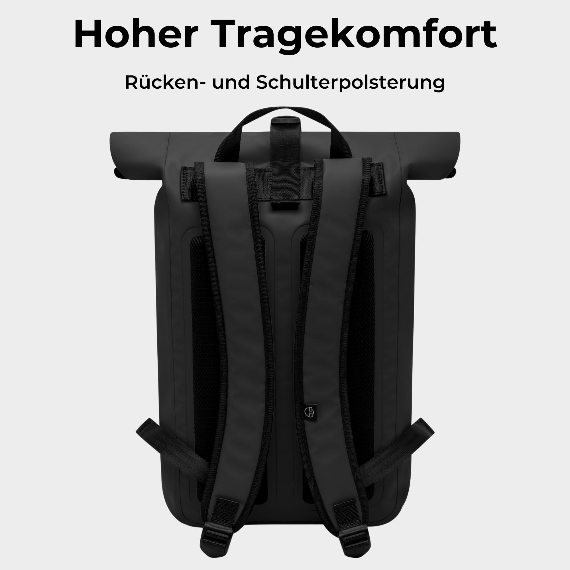 Johnny Urban Rucksack Wasserdicht Damen & Herren - Conor - Wasserdichter Rolltop Fahrradrucksack - Wasserfester Roll Top Backpack für Uni Fahrrad Büro - Mit Laptop Fach