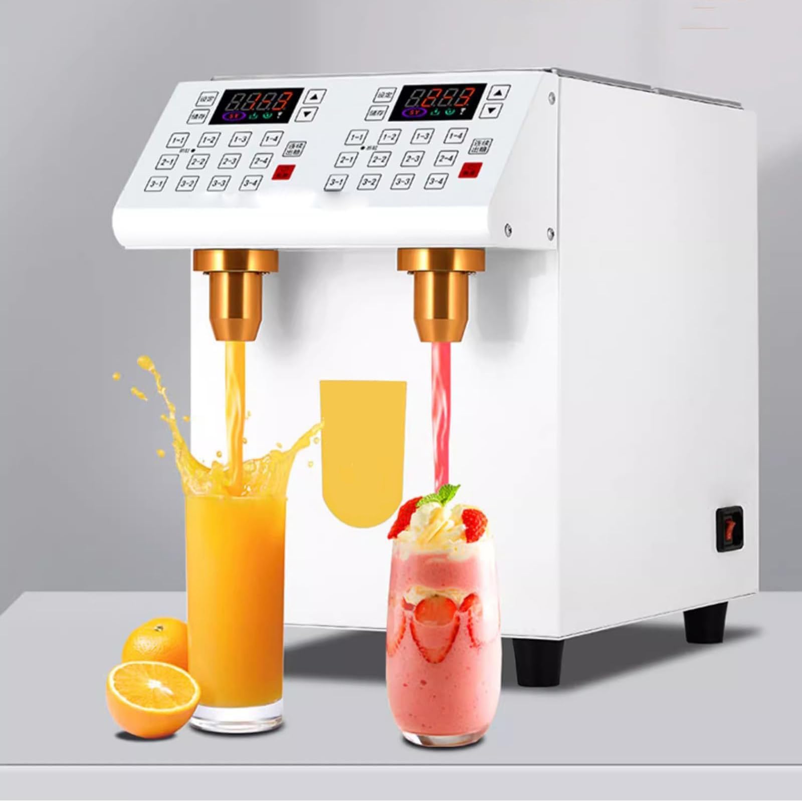 Distributeur automatique de fructose, distributeur de sirop électrique commercial de 10 L avec 24 boutons de mémoire pour équipement de thé aux bulles
