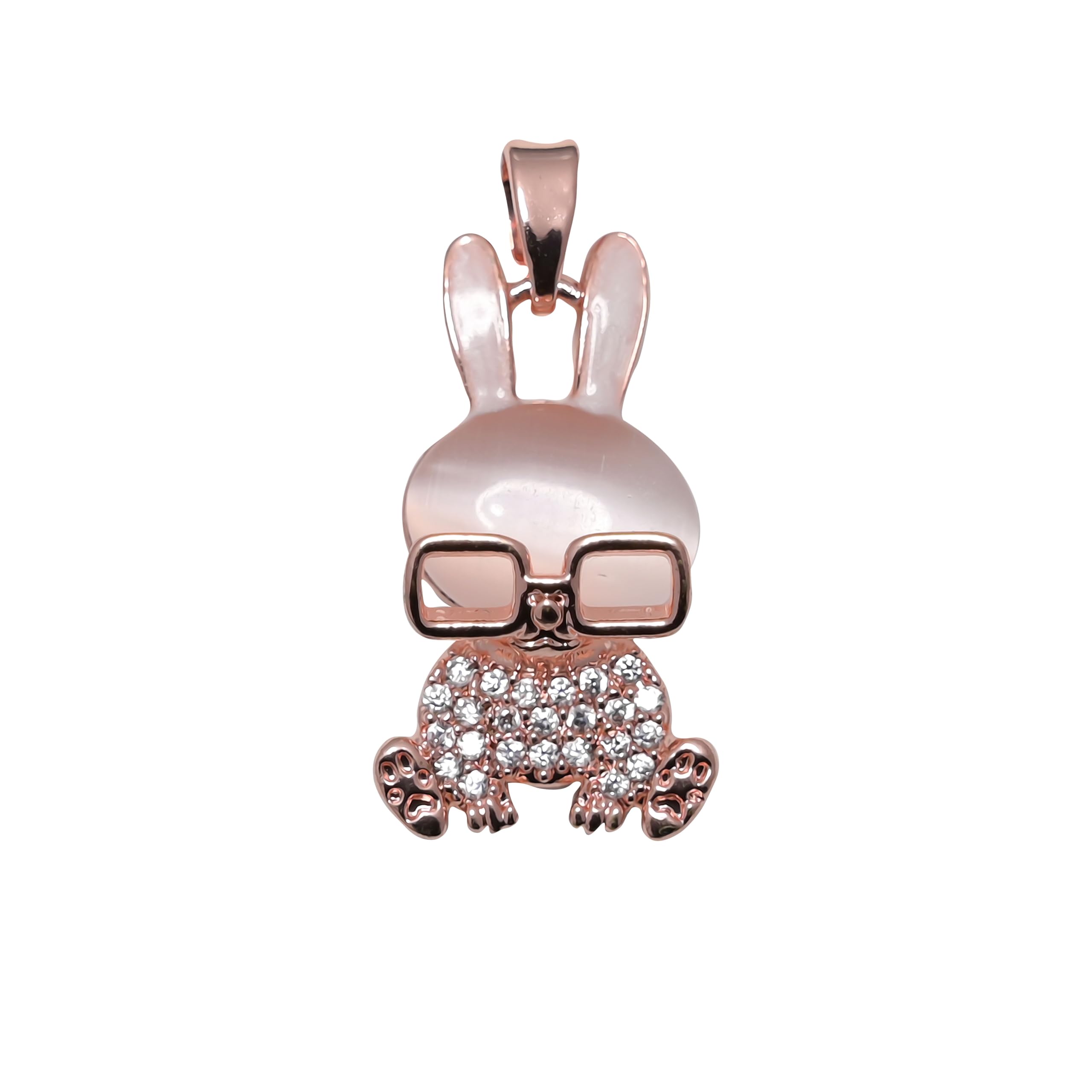SATRA TRADERSSatra Traders Diamond Cute Professor Bunny Charm Anti-Tarnish | Size: 21mm | 1Pc