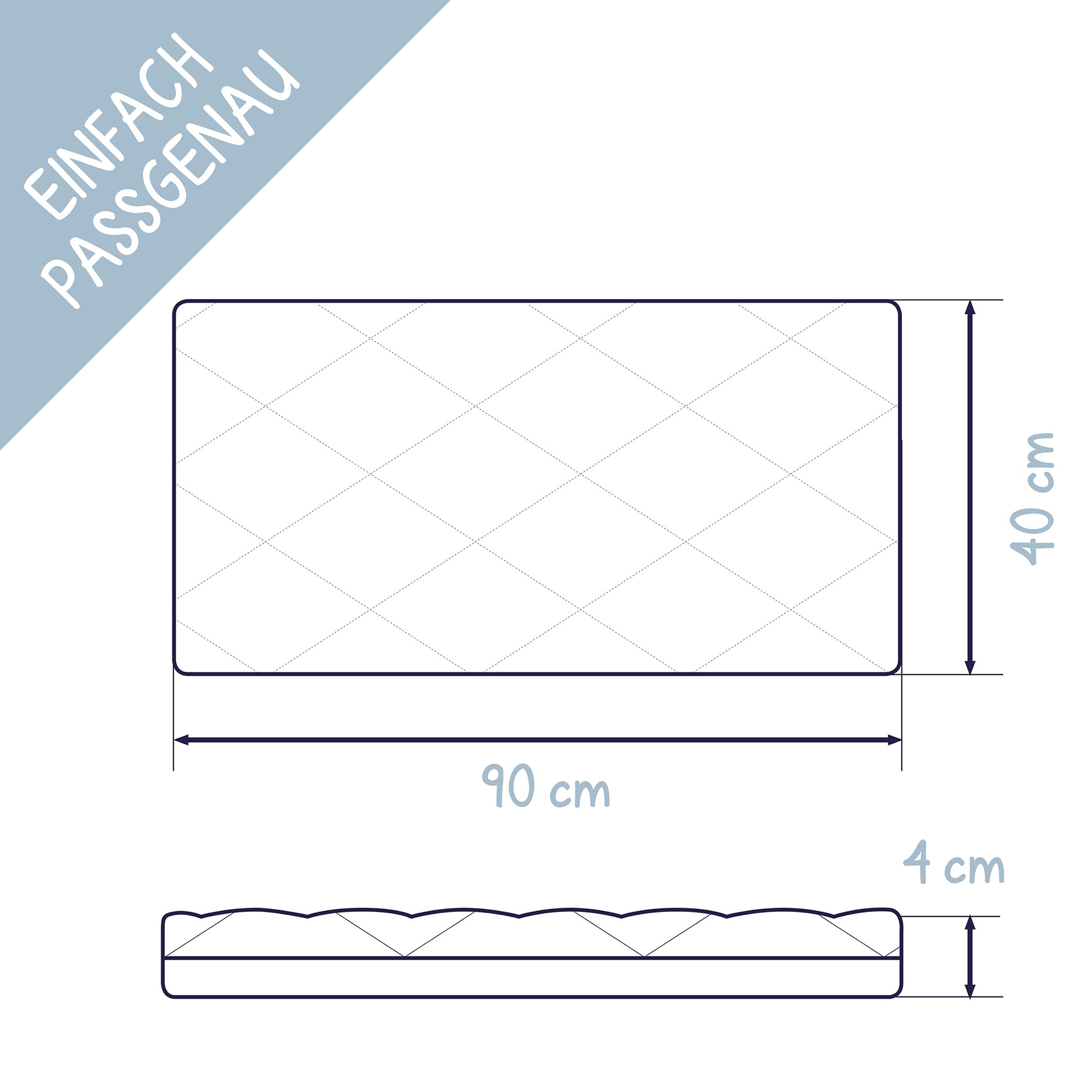 Julius Zöllner Allegro 40x90 cm – Babymatratze für die Wiege - ideal für Neugeborene - Made in Germany - schadstoffgeprüft und für Allergiker geeignet, atmungsaktiv, sehr guter Liegekomfort