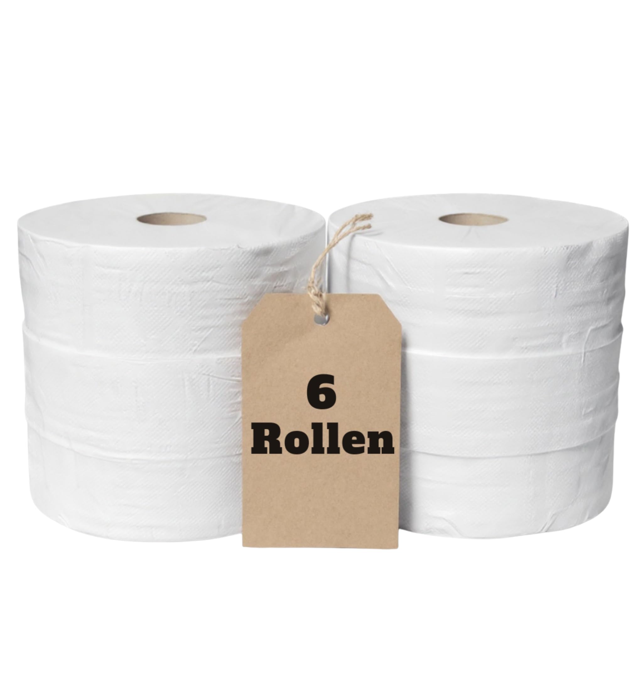 Jumbo Toilettenpapier Großrolle 2-lagig Recyclingpapier | Ø 25 cm 300 m je Rolle | 6 Rollen VE | für Jumbo-WC-Spender in Gewerbe & öffentlichen Sanitärbereichen