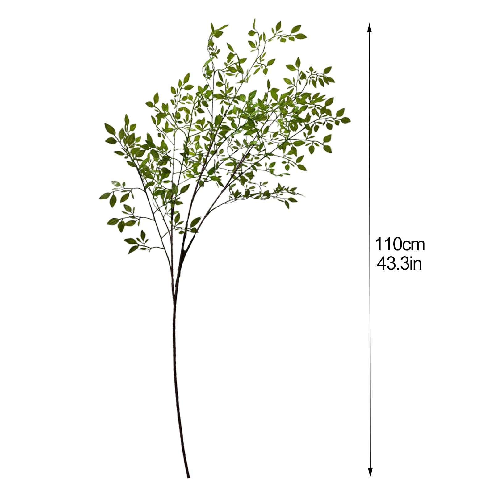 Plastikowa Gałązka Zielonej Rośliny, Dekoracja Zieleni, wysokość 43,3 Cala, do Domu, ślubu, Sklepu (110cm)