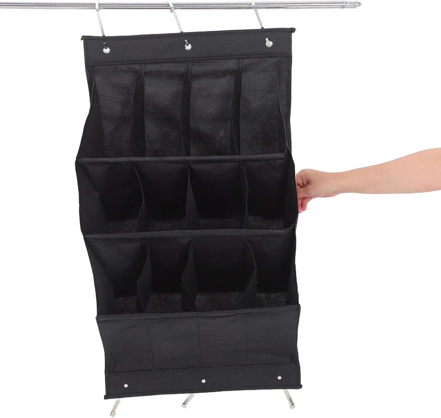 The Door Shoe Organizer 12-grid Foldable Hanging Storage Rack Breathable Wall-mounted Shoe Holder for Boots High Heels Slippers Closet Door Pocket Organizer